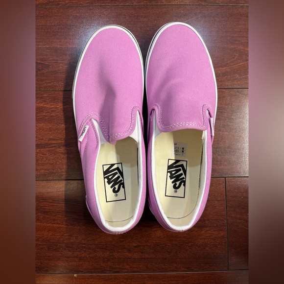 Womens 8 Vans Classic Slip On Orchid White Sneaker Shoe Low Top New HALF BOX - Picture 3 of 16